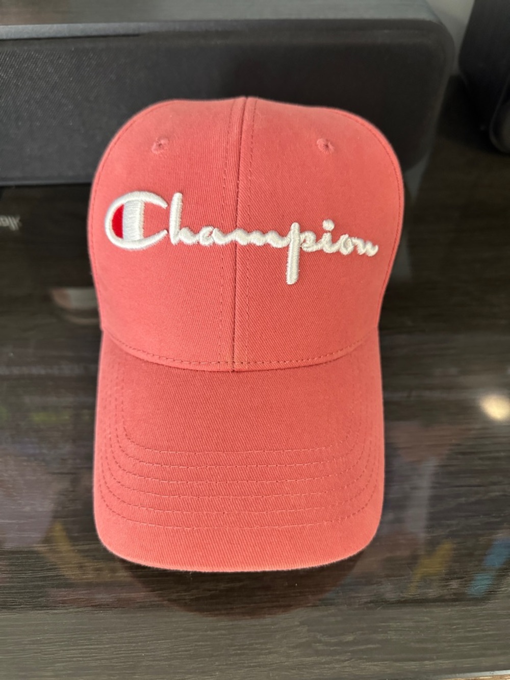 Champion Coral Pink Script Logo Cap